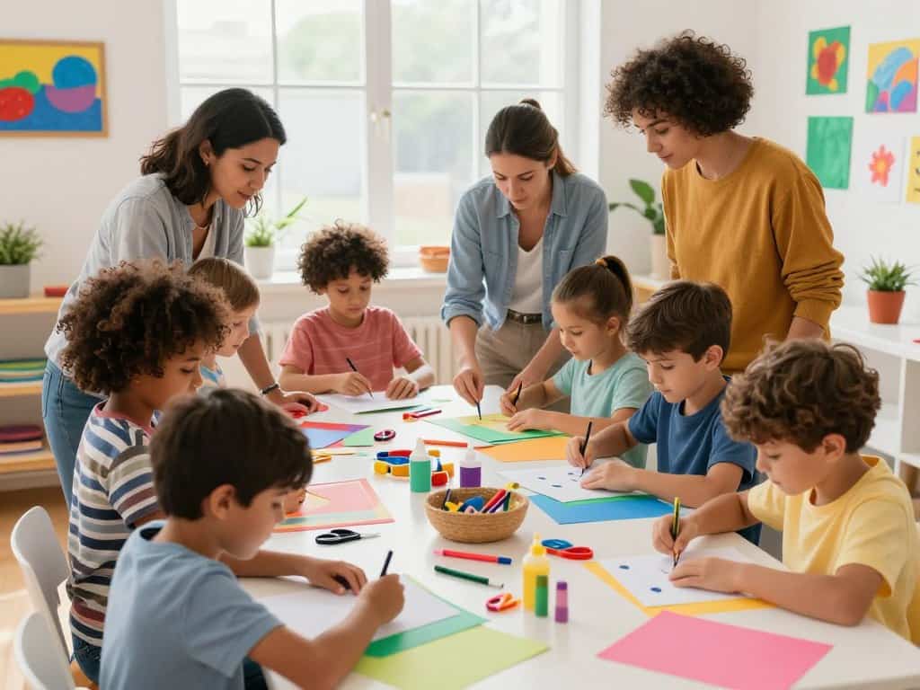 Familienbasteln Gruppenaktivitäten Kinder