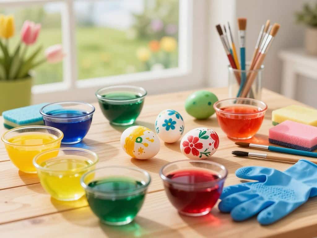 Bastelmaterialien Ostern Eierfärben