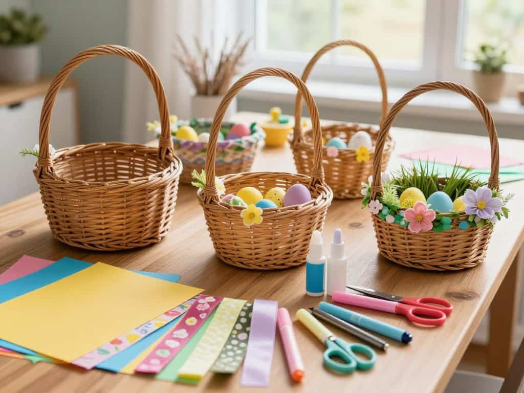 Bastelmaterialien Ostern für DIY Osterkörbchen