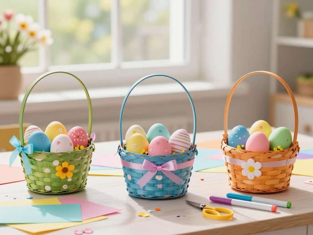 Osterkörbchen dekorieren kreative Ideen