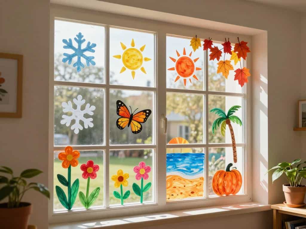 Jahreszeiten Fensterdeko Motive