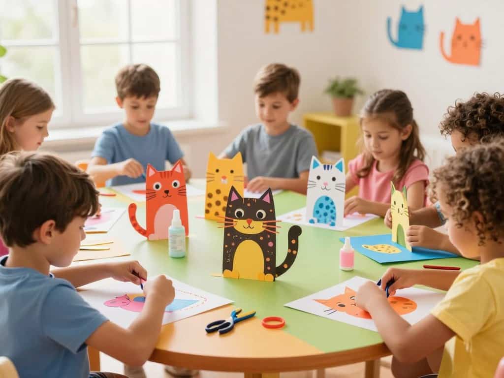 Katze basteln Anleitung für Kinder