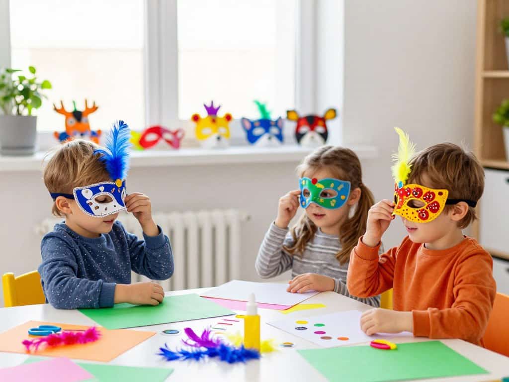 Masken basteln Kleinkinder Faschingsmasken