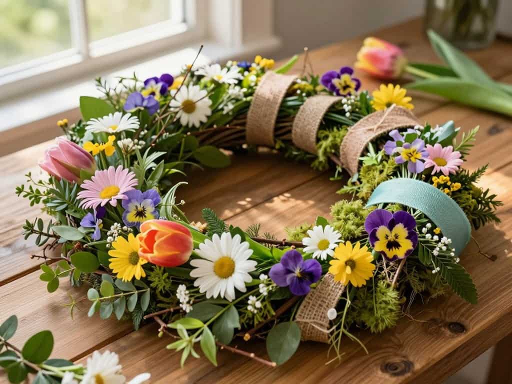 Naturmaterialien für DIY Frühlingskranz