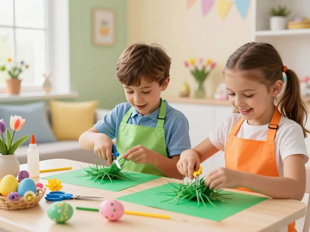 Ostergras mit Kindern basteln Ostergras mit Kindern basteln
