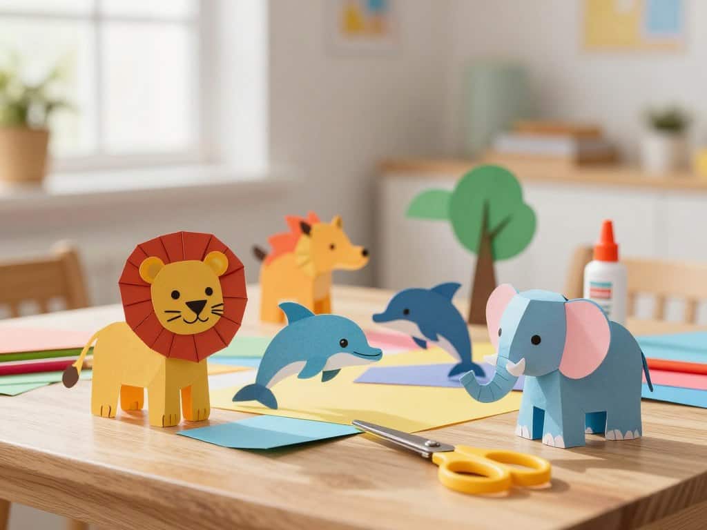 3D Papiertiere basteln Projekt